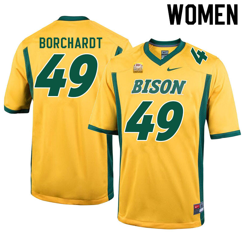 Women #49 Carter Borchardt North Dakota State Bison College Football Jerseys Sale-Yellow - Click Image to Close